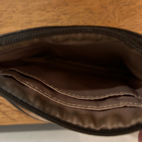 Coach Peyton Signature Dream C Brown and White Coated Canvas Wristlet Wa… - Picture 6 of 12